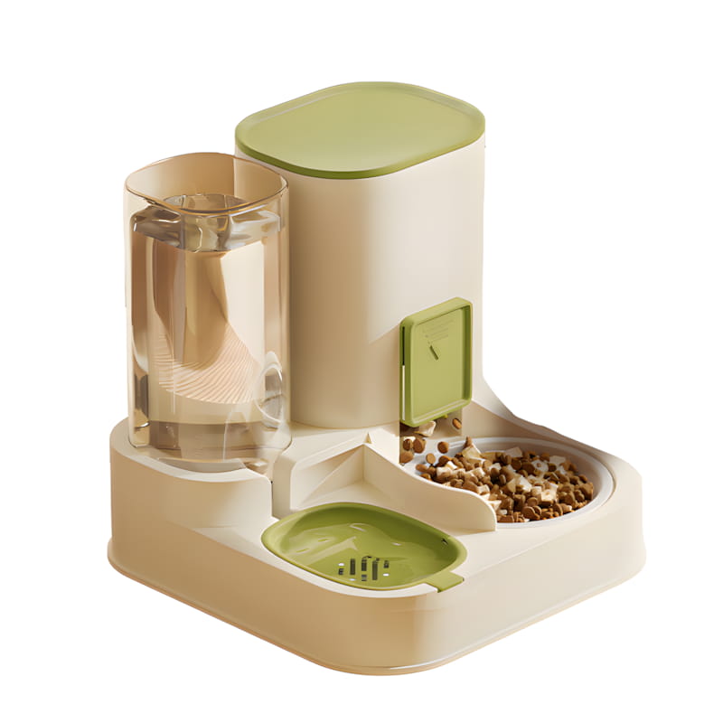 2-in-1 Automatic Gravity Pet Feeder and Water Dispenser Set - Wet & Dry Separation Food Bowl for Cats & Dogs