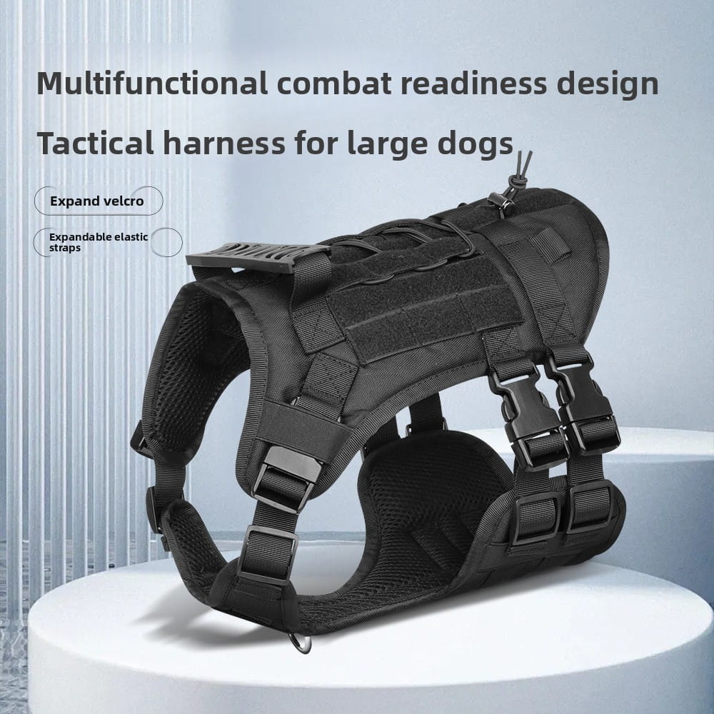 Adjustable Outdoor Dog Training Vest - Breathable Oxford Tactical Harness for Large Dogs (Hiking & Walking)