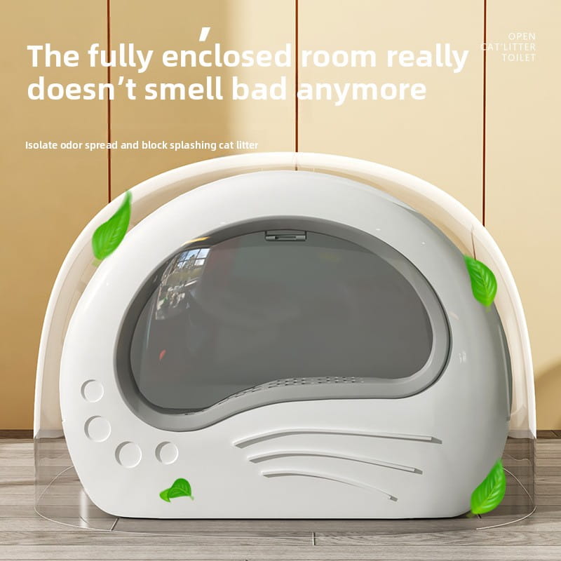 Jumbo Fully Enclosed Cat Litter Box with Pull-Out Drawer - Large Anti-Odor Cat Toilet