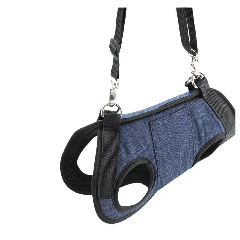 4-in-1 Multifunctional Pet Support Harness - Grooming Hammock, Walking Aid & Carrier Sling (Breathable Denim)