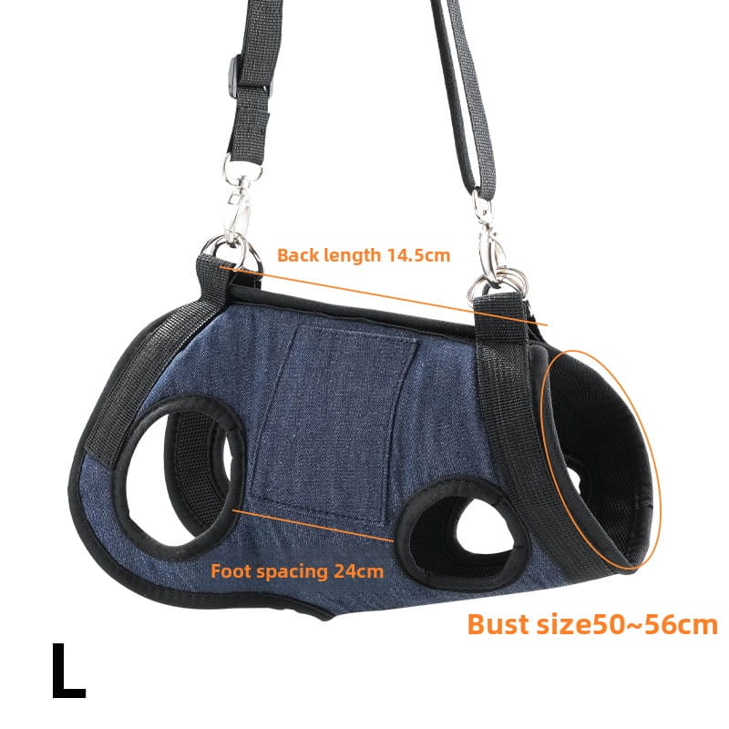 4-in-1 Multifunctional Pet Support Harness - Grooming Hammock, Walking Aid & Carrier Sling (Breathable Denim)
