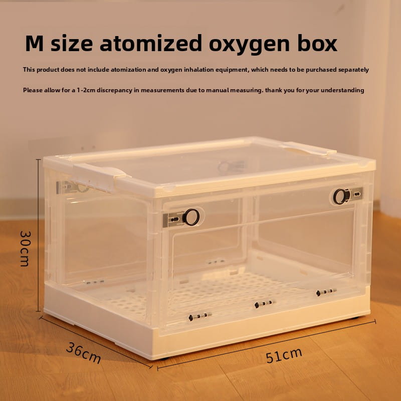 Foldable Pet Nebulizer Box & Oxygen Chamber - Transparent ICU Incubator for Cats & Dogs