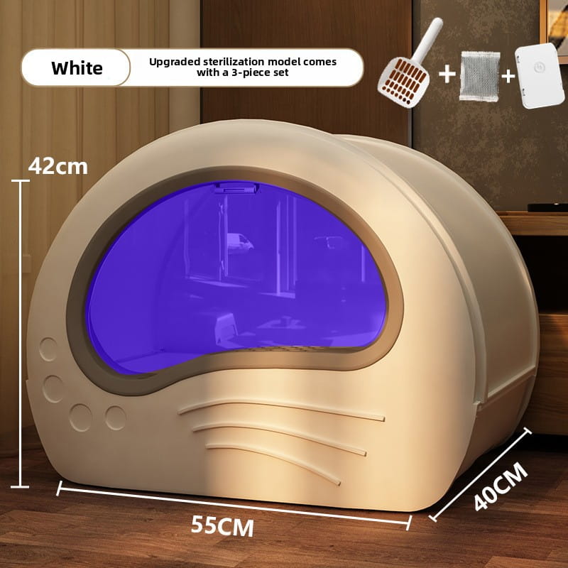 Jumbo Fully Enclosed Cat Litter Box with Pull-Out Drawer - Large Anti-Odor Cat Toilet