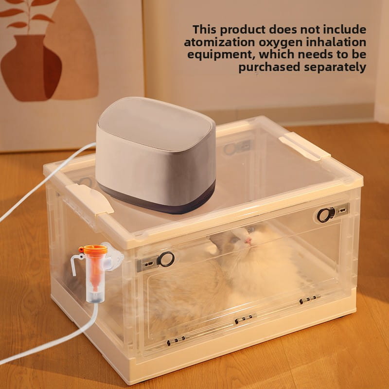 Foldable Pet Nebulizer Box & Oxygen Chamber - Transparent ICU Incubator for Cats & Dogs