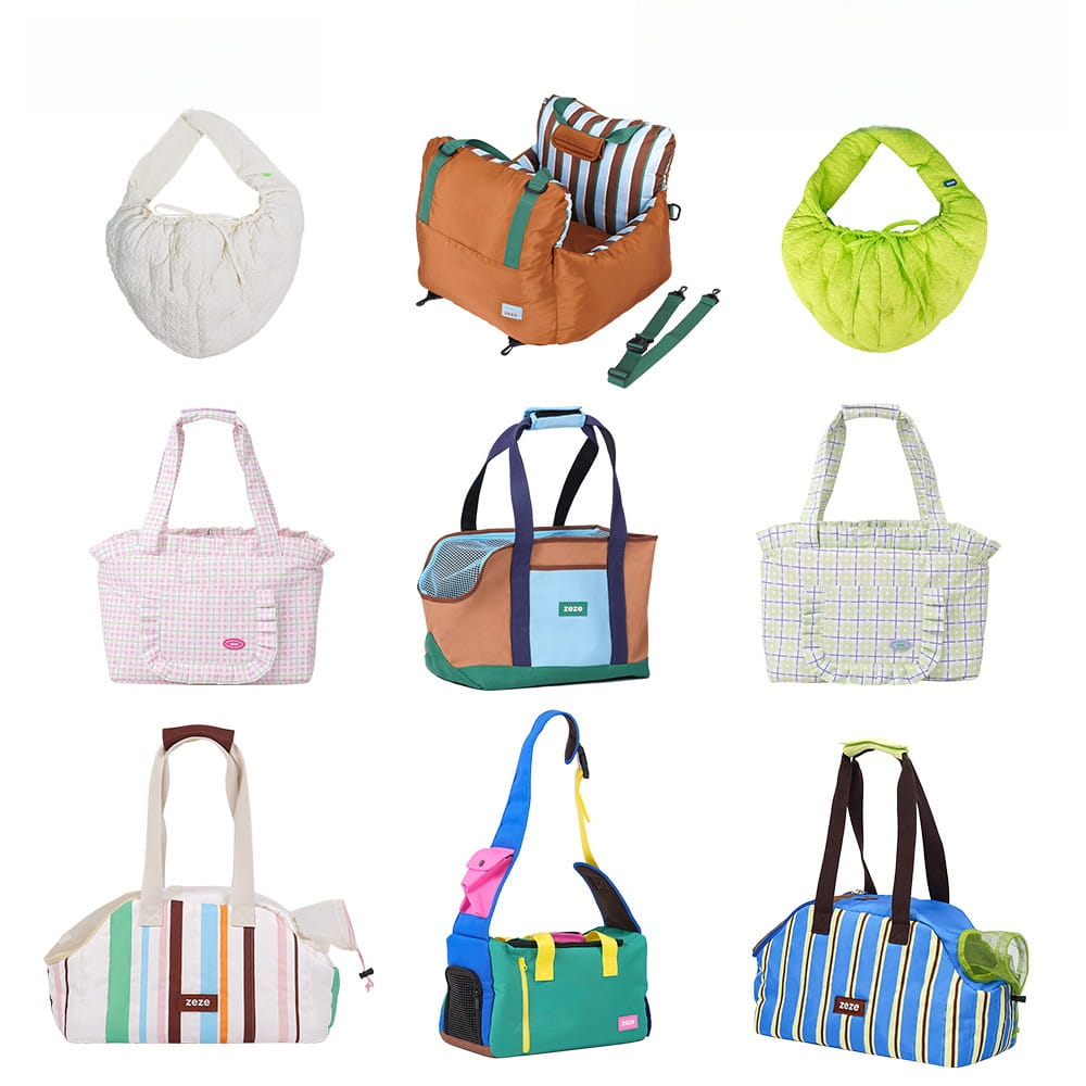 Canvas Pet Carrier Series - Sports Crossbody, Striped Tote, Sling & Car Seat Travel Bag