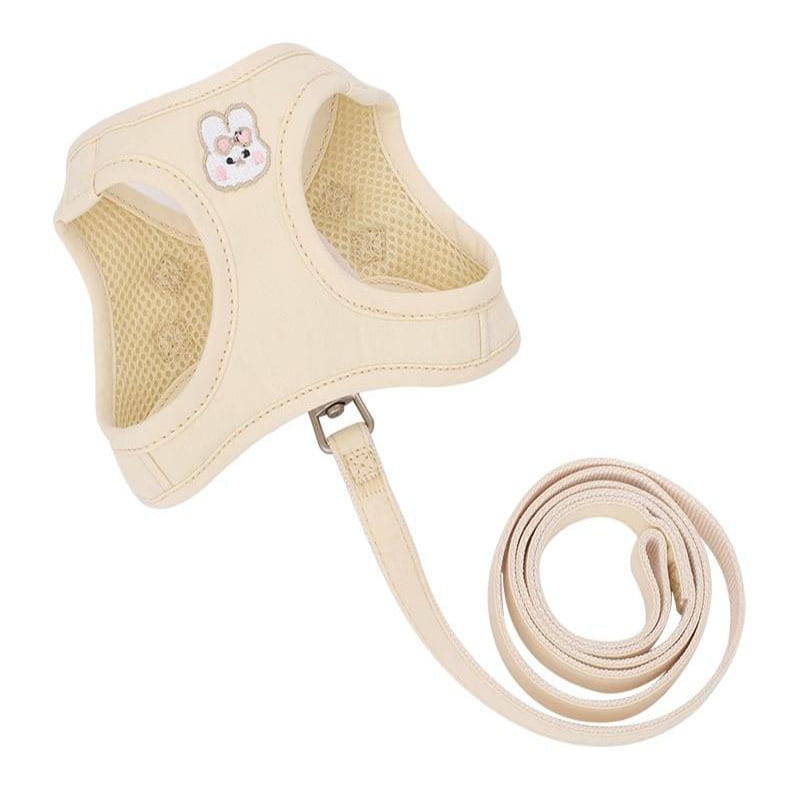 Cute Rabbit Embroidered Breathable Mesh Cat Harness & Leash Set - Escape Proof Vest (Limited Time Offer)