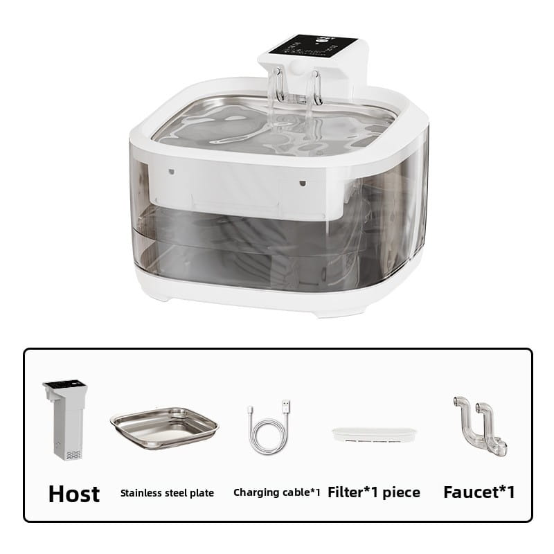 Cordless Automatic Cat Water Dispenser with Motion Sensor - Battery Life & Stainless Steel