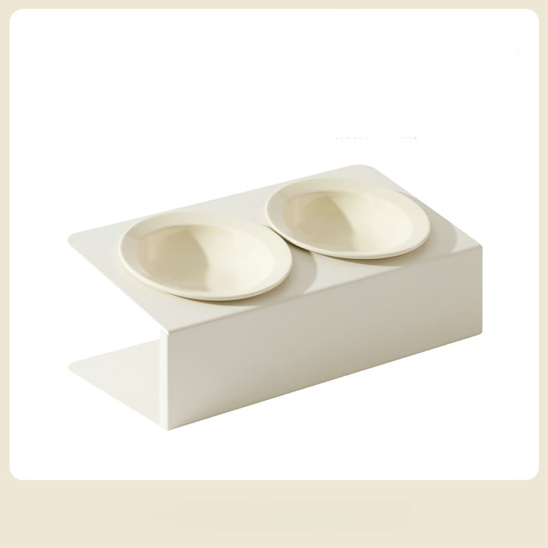Luxury Matte Metal & Ceramic Pet Dining Station | Heavy Duty Non-Slip Cat & Dog Feeder