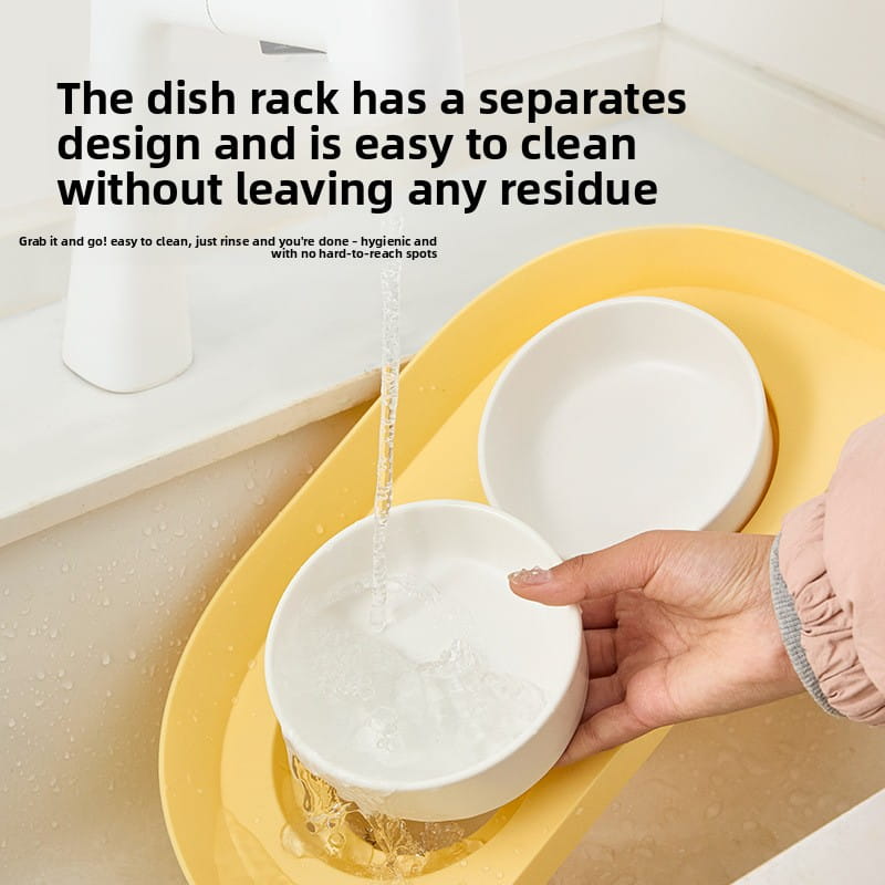 Elevated Ceramic Double Cat Bowls with Stand - Anti-Black Chin & Spine Protection Feeder (38cm)