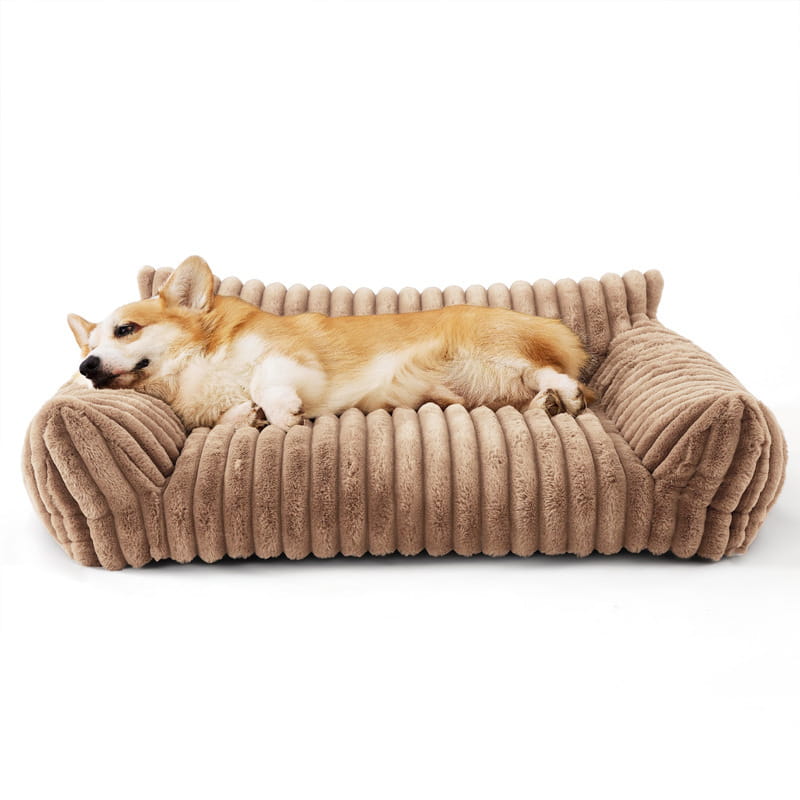 Luxury Soft Plush Pet Furniture - Anti-Anxiety Calming Dog Bed with Removable Cover