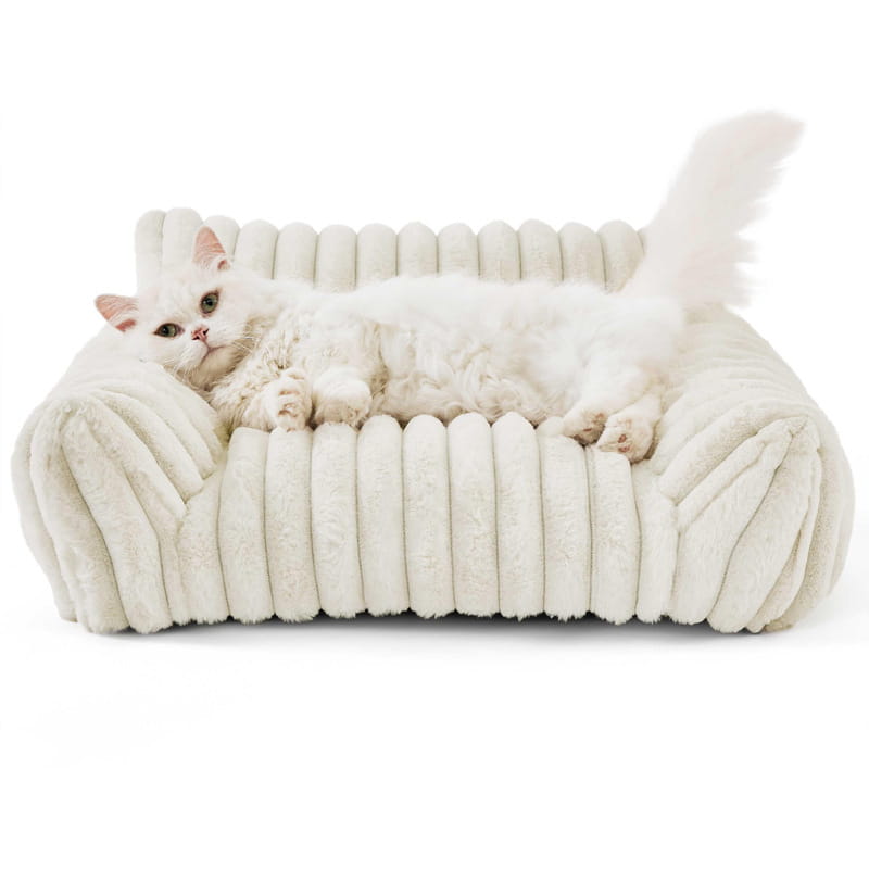 Luxury Soft Plush Pet Furniture - Anti-Anxiety Calming Dog Bed with Removable Cover