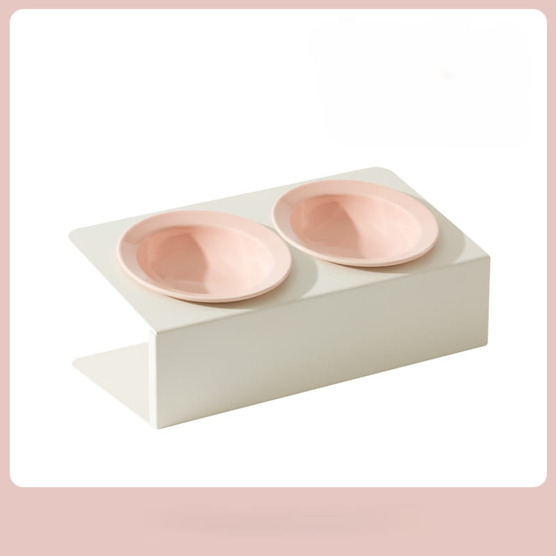 Luxury Matte Metal & Ceramic Pet Dining Station | Heavy Duty Non-Slip Cat & Dog Feeder