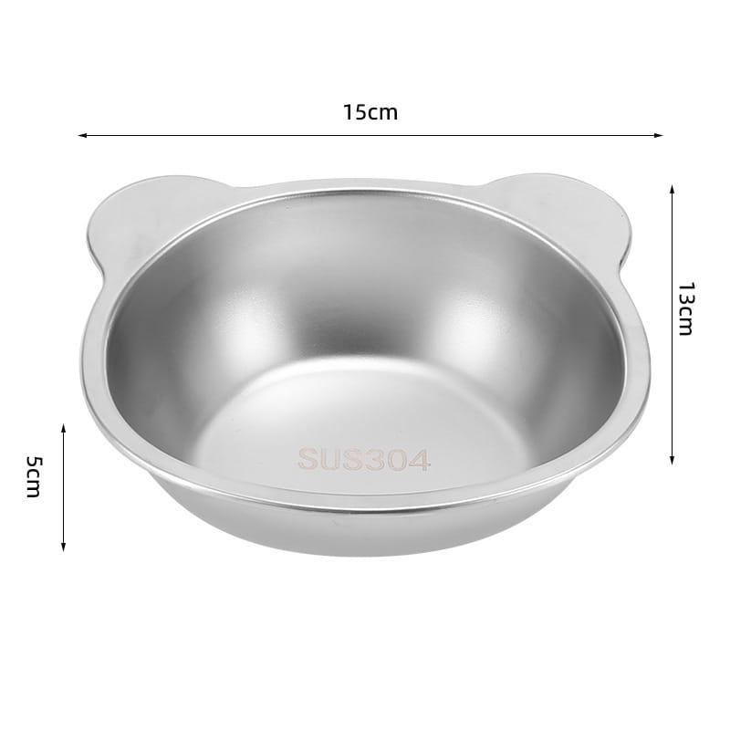 15° Tilted Stainless Steel Cat Bowl with Metal Stand - Elevated Neck Protection Feeder
