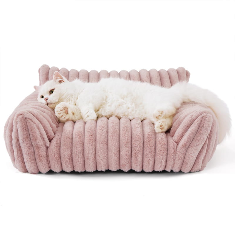 Luxury Soft Plush Pet Furniture - Anti-Anxiety Calming Dog Bed with Removable Cover