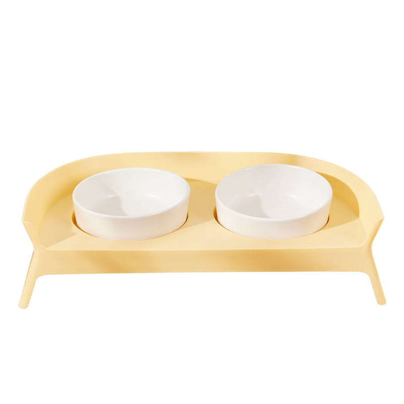 Elevated Ceramic Double Cat Bowls with Stand - Anti-Black Chin & Spine Protection Feeder (38cm)