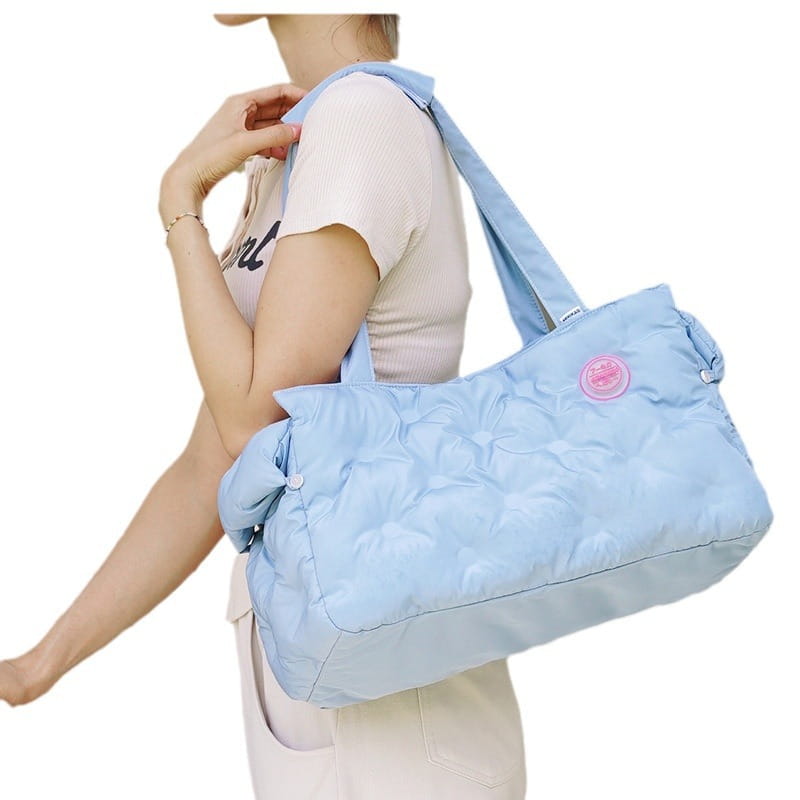 Soft Cloud Puffer Pet Carrier - Winter Warm Quilted Shoulder Bag for Cats & Small Dogs